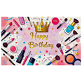 thumbnail image 2 of Cosmetics Themed Happy Birthday Banner Background Party Decoration Photography Prop Backdrop Birthday Celebration Party Supplies, 2 of 7