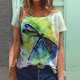 thumbnail image 1 of Camiseta informal Vintage con temática de animales para mujer, Tops básicos de manga corta con cuello redondo, Camiseta holgada con estampado de libélula 3D para mujer 2022, 1 of 4