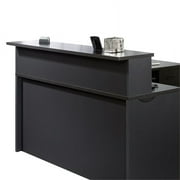 Sauder Via Reception Desk and Hutch in Black Bourbon Oak