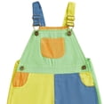 thumbnail image 6 of LJEFF Kids Color Block Overalls Shorts, Breathable Summer Casual Adjustable Straps Summer Toddler Jumpsuit Blue Size 3 T, 6 of 6