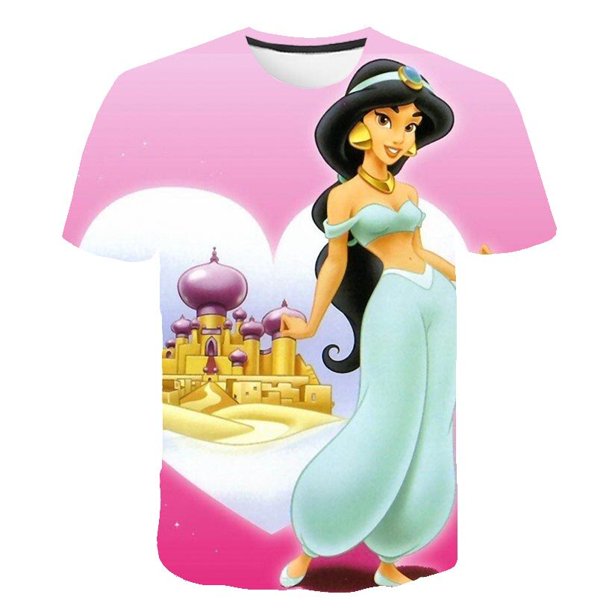 ¡Novedad del año 2023! Camisetas de jazmín con estampado 3D para niñas, camisetas de moda de manga corta con dibujos animados de verano, ropa informal de 1 a 14 años Top7T Gao Jinjia LED