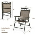 thumbnail image 2 of Gymax 2PCS Folding Chairs Patio Garden Outdoor w/ Steel Frame Armrest Footrest, 2 of 10