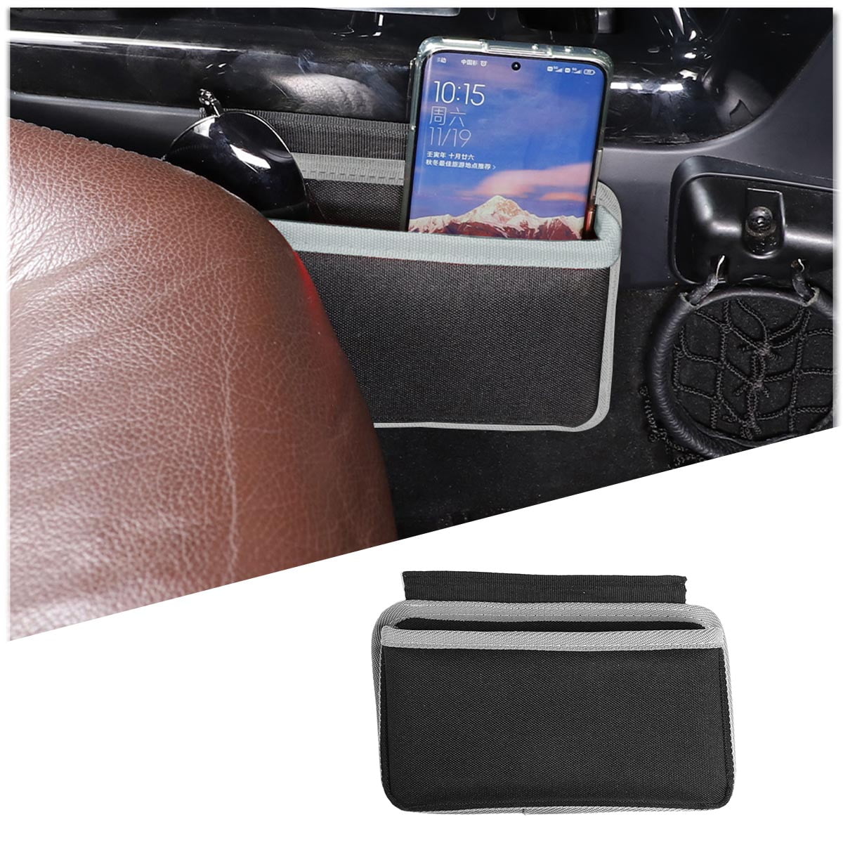 Car Storage Organizer Compatible With 2013 2014 2015 2016 2017 2018 Mercedes Benz G-Class W463 G500 G550 G55 G63 G65, Car Storage Pocket Bag Add Extra Storage Space, Gear Shifter Tray Storage Box