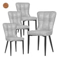 thumbnail image 1 of Sillas Modernas Juego Comedor Tapizadas Vinipiel Gris Houzer 4 piezas, 1 of 5