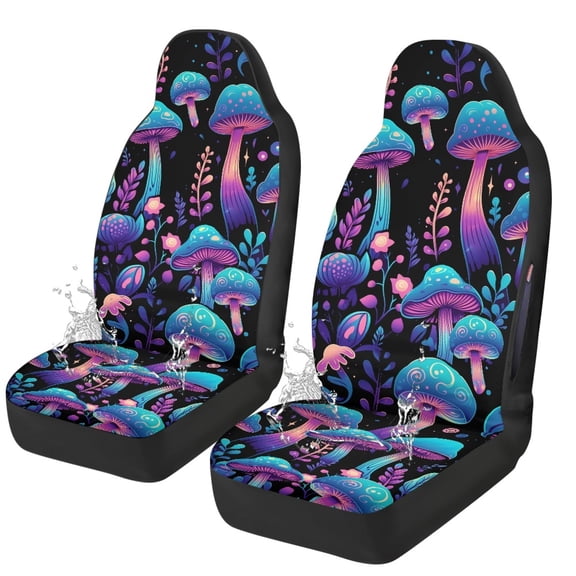Chririnla Easy to Install Car Seat Covers for Auto, Polyester Waterproof Automotive Vehicle Seat Cover, Color Mushroom