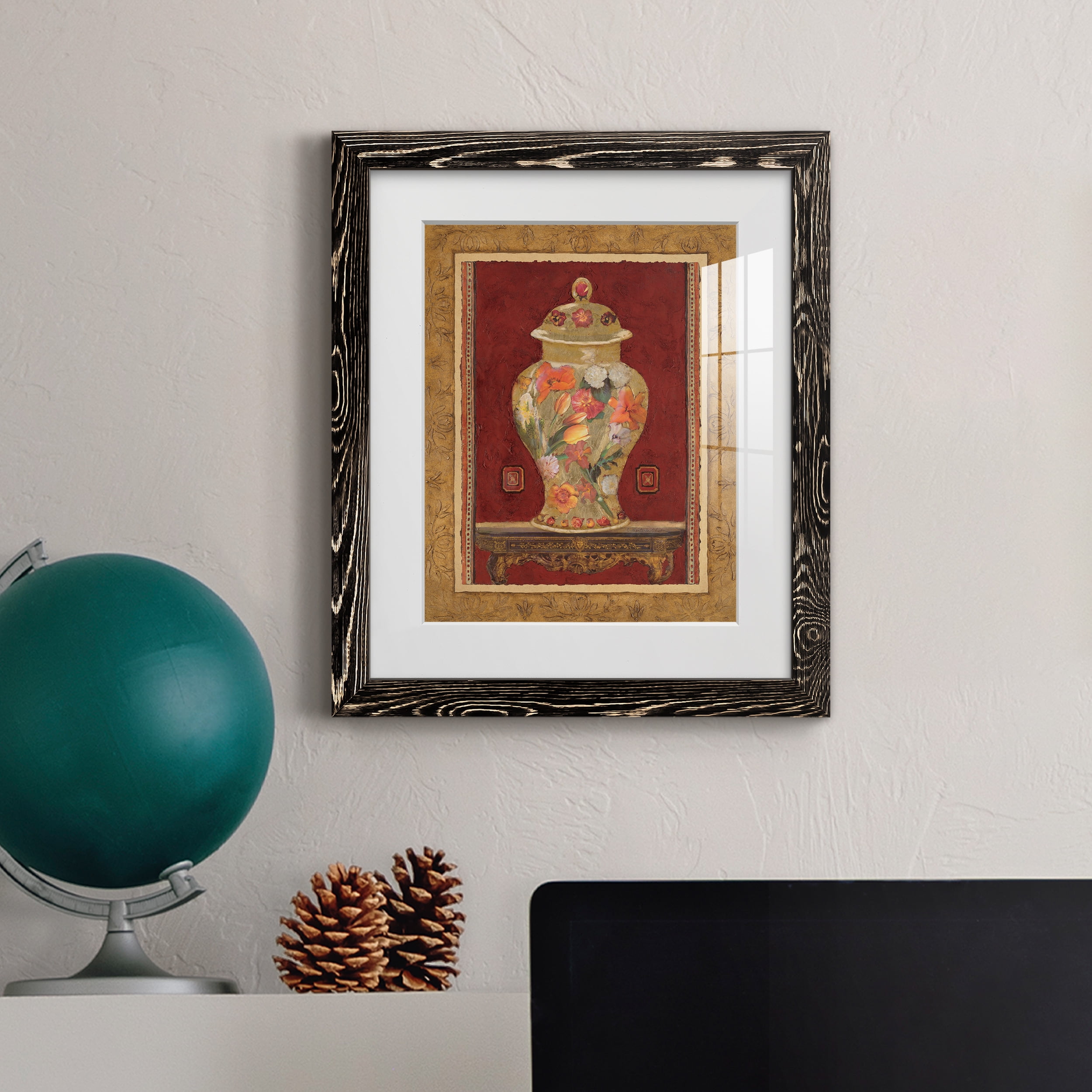 Romantic Urn II - Premium Framed Print - Ready to Hang - 20 x 24 - Black Frame