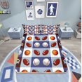 thumbnail image 1 of Erosebridal Ball Sport Fitted Sheet Full, Basketball Soccer Baseball Football Gaming Bedding Set Full Size 3pcs (No Top Sheet), 1 of 6