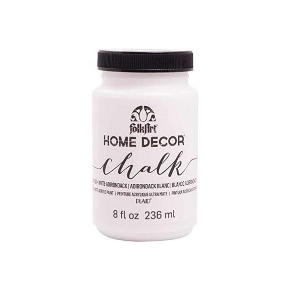 FolkArt Home Decor Chalk Furniture & Craft Paint in Assorted Colors, 8 ounce, White Adirondack
