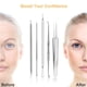 thumbnail image 5 of Kit de herramientas para reventar espinillas, 9 piezas de herramientas para eliminar puntos negros con pinzas, herramienta profesional para extraer espinillas y acné de 16 cabezales, 5 of 5