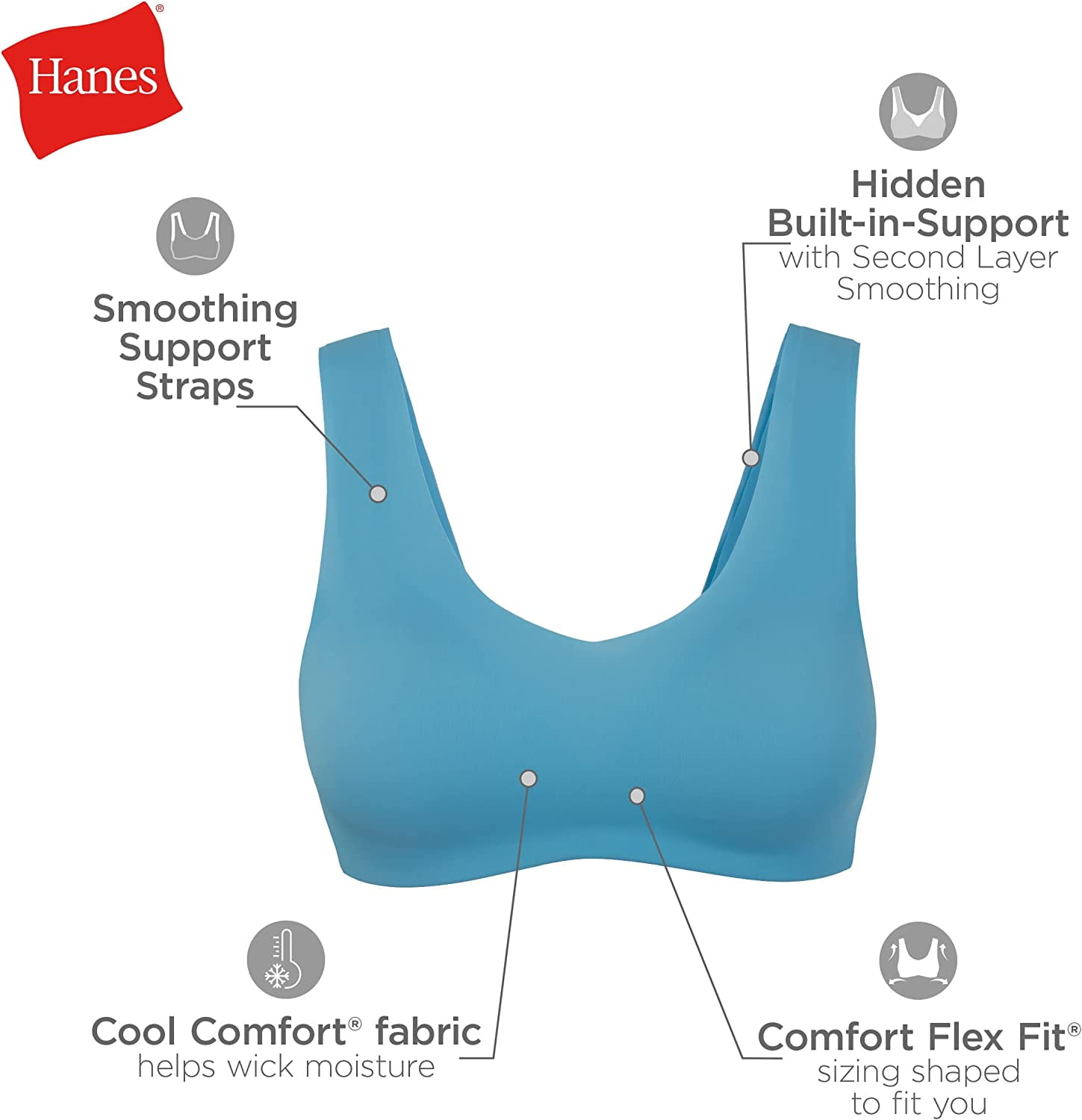 Hanes Ultimate® Ultra Light Comfort V-Neck Wirefree Bra, XL - Fred Meyer