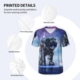 thumbnail image 3 of Lsque Astronauts Start Running Pattern Mens Polo Golf Shirts Funny Graphics Shorts Sleeve Button Shirts Baseball T-shirt-4X-Large, 3 of 7