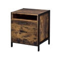 thumbnail image 2 of Nat 23 Inch Rustic Wood Nightstand, 2 Drawers, Brown and Black, 2 of 6