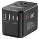 thumbnail image 1 of Adaptador Universal de Viaje LENCENT Negro Carga Rápida con 2 Puertos USB y 3 USB-C PD 30W para USA,, 1 of 8