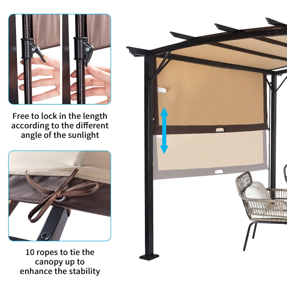 Aimee Lii 141"x111" Canopy Tent Awnings for Decks, Backyard Canopy Gazebo, Awnings for Patio Waterproof