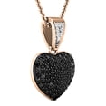 thumbnail image 2 of Dazzlingrock Collection 0.60 Carat (ctw) Round Black & White Diamond Heart Pendant for Women with 18 Inch Gold Chain in 10K Rose Gold, 2 of 6
