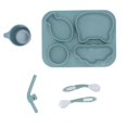 thumbnail image 2 of Juego De Platos De Cena Para Bebés, Juego De 5 Piezas Compartimentado En Forma De Gato, Juego De Vajilla Para Niños, Succión Fuerte Para El Hogar ANGGREK Otros, 2 of 8