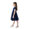 thumbnail image 6 of mgoYE 2t Girl Dress Easter Girl's Peter Pan Collar Dress Short Sleeve Casual Flare Skater Dresses(Navy,7-8 Years), 6 of 6