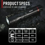 COAST G60R 1000 Lumen WATERPROOF Rechargeable LED Flashlight, 2-Pack