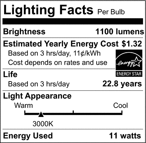 11 Watt - A19 LED - 3000K - Medium base - 220 deg. Beam Angle - 120 Volt - 6-Pack.Color:Frost,Case QTY:6