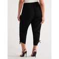 thumbnail image 3 of Sofia Jeans Women's and Women's Plus Super High Rise Luxe Cargo Pants, 27" Inseam, Sizes XXS-5X, 3 of 6