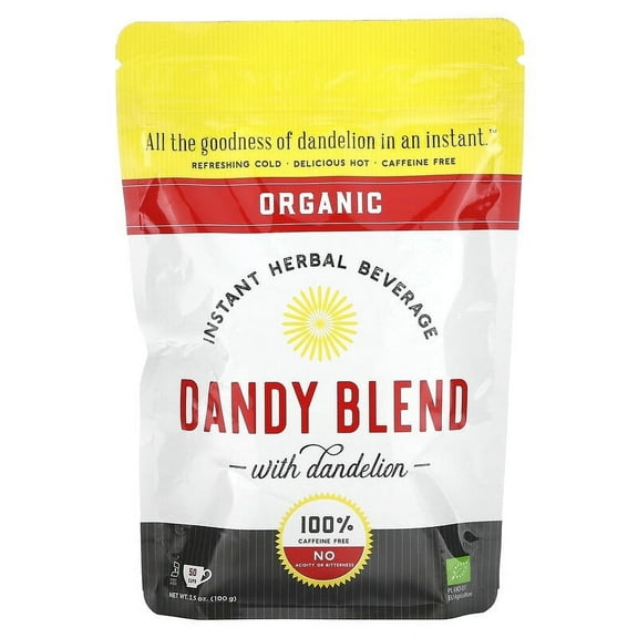 Dandy Blend, Organic Instant Herbal Beverage with Dandelion, Caffeine Free, 3.53 oz (100 g) Pack of 2