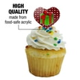thumbnail image 3 of Present Gift Christmas Holiday Heart Love Cupcake Picks Toppers Decoration Set of 6, 3 of 6