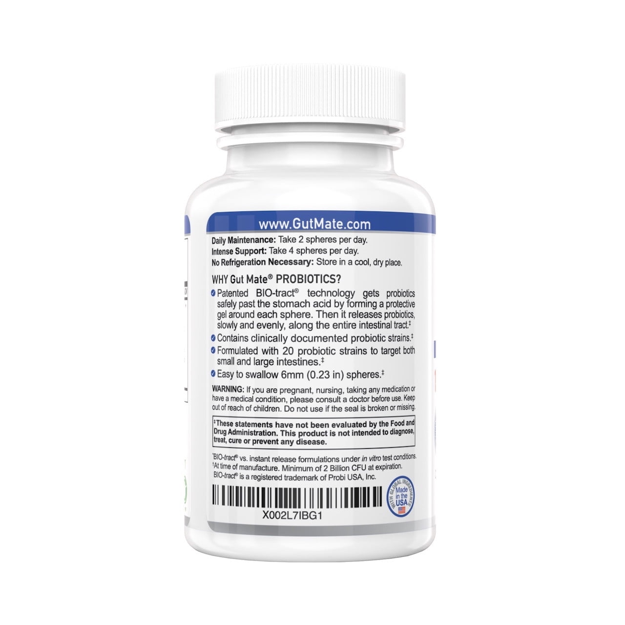 Gut Mate® Probiotics - 120 Count