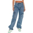 thumbnail image 2 of Women's High Waist Washed Straight Leg Jeans, Fashion Versatile Denim Pants for Women, Non Stretch Classic Fit Jeans, Casual Everyday Wear,Light Blue,XL, 2 of 7