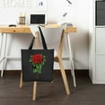 thumbnail image 6 of JEUXUS Casual Large Capacity Shoulder Bag Red Roses for Men, Women Flower Gardening 2 Pcs Canvas Tote Bags Cute Aesthetic Tote Bags with Zipper Black, 6 of 8