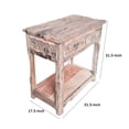 thumbnail image 5 of 32 Inch Rustic Kitchen Island Table, 2 Drawers, Distressed White Wood- Saltoro Sherpi, 5 of 5
