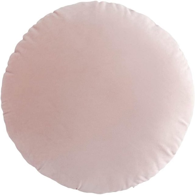 Solid Color Round Throw Pillow Sham, Round Pillow Covers for Home Decoration, Soft Warm Pillow Case (Pink)