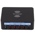 thumbnail image 4 of Bloque De Cargador USB C De 40 W, Concentrador De Estación De Carga Rápida De 6 Puertos Con 4 USB 1QC3.0 1 Tipo C Y Posición De Carga Inalámbrica, 4 of 7