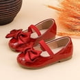 thumbnail image 2 of newwalpole Girls Dress Shoes Toddler Little Kid Flats Mary Jane School Bowknot Flower Girl Party Ballerina Flat Shoes Wine for Size 6.5, 2 of 9