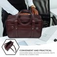 thumbnail image 3 of Minkissy Back to School PU Work Bag Coffee 1Pcs Organized Storage Waterproof Protection For Mens Shoulder Bag And Daily Commutes, 3 of 6