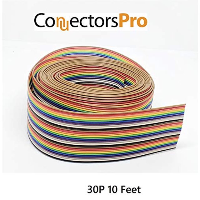 PCAccessories - Connectors Pro IDC 30P Cable de cinta plana de 10 pies