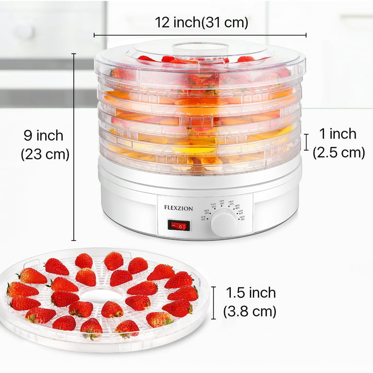 Zell Food Dehydrator For Jerky, Fruit, Meat, Veggies, Dog Treats, Herbs, 6  Stainless Steel Trays Food Dryer Machine With Digital Timer, Temperature  Control & Safety Over Heat Protection 