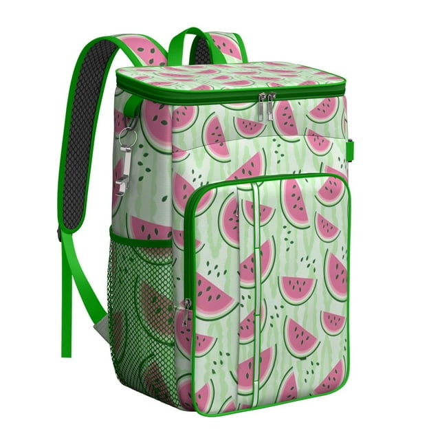 Watermelon Lover Backpack Cooler, Fresh Fruit Pattern Insulated Lunch Bag, Leakproof for Beach, BBQ, and Summer Party