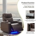 thumbnail image 4 of Power Recliner Chair with USB Charging, 360° Swivel Tray Table, Hidden Storage and Cup Holders, Infinite Position, Brown, 4 of 7