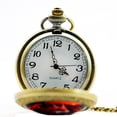 thumbnail image 4 of Skull Dragon pocket watch Skull and Red Dragon Copper Antique Color Watch WP-9, 4 of 6
