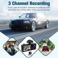 thumbnail image 4 of 1080P HD 3-Channel Car Camera, Simultaneous Front/Inside/Rear View Recording, Compact Design for Unobstructed Driving Visibility(WiFi 32G,1set), 4 of 8