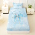 thumbnail image 3 of Manfei Cute Monogram T Twin Sheets,Pretty Bow Bedding,Blue,3 Pieces, 3 of 6