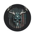 thumbnail image 3 of American Flag Camouflage Deer Skull Camo 2-in-1 Foldable Picnic Blanket Tote Bag Shoulder Handbag, Large Circular Outdoor Mat for Beach Camping Park, 3 of 5