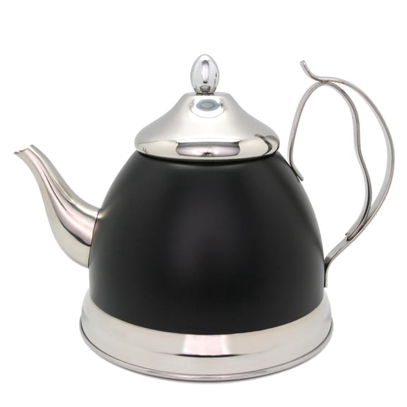 Creative Home Nobili-Tea 2.0 Qt. Stainless Steel Tea Kettle with Removable Infuser, Opaque Black
