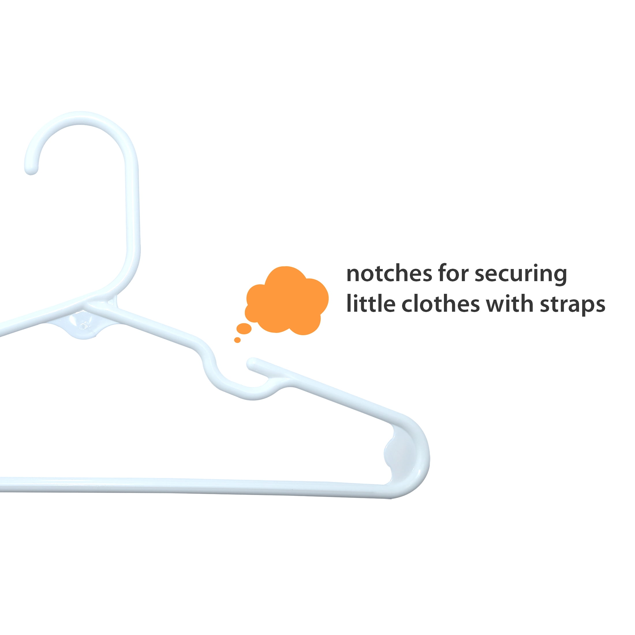 Parent's Choice Infant and Toddler Hangers, White, 10 Count