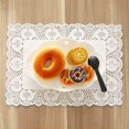 thumbnail image 4 of Tapetes de papel de encaje blanco de 30 x 40 cm, rectangulares, desechables, para bodas, cumpleaños, pasteles, postres y vajilla., 4 of 5