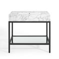 thumbnail image 5 of Sink Vanity Cabinet, King, White Black, Stainless Metal, Hotel Bedroom Bathroom, Modern Contemporary HB33295, 5 of 10