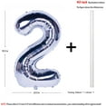 thumbnail image 2 of 40 Inch Silver Numbers 0-9 Birthday Party Decorations Helium Foil Mylar Number Balloon Digital 2, 2 of 4