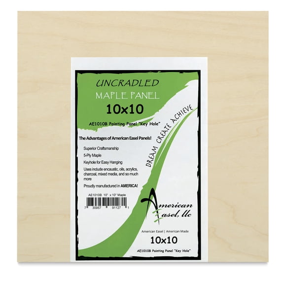 American Easel Maple Panel - 10" x 10", 1/2" Profile, Keyhole