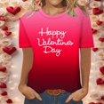 thumbnail image 2 of Camisetas Casuales de Mujer Día de San Valentín Impreso Cuello Tripulado Manga Corta, Top de Moda para la Fiesta Y Diario, 2 of 9