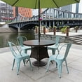 thumbnail image 3 of Lacoo Set of 4 Distressed Style Stackable Kitchen Dining Bistro Cafe Metal Chairs, Dream Blue, 3 of 7